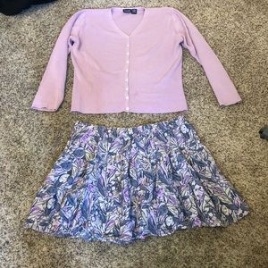 Gap purple floral skirt XL